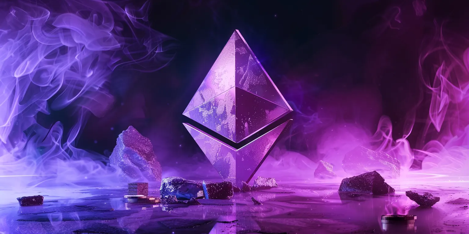Ethereum symbol with a glowing background, representing deposit and withdrawal.