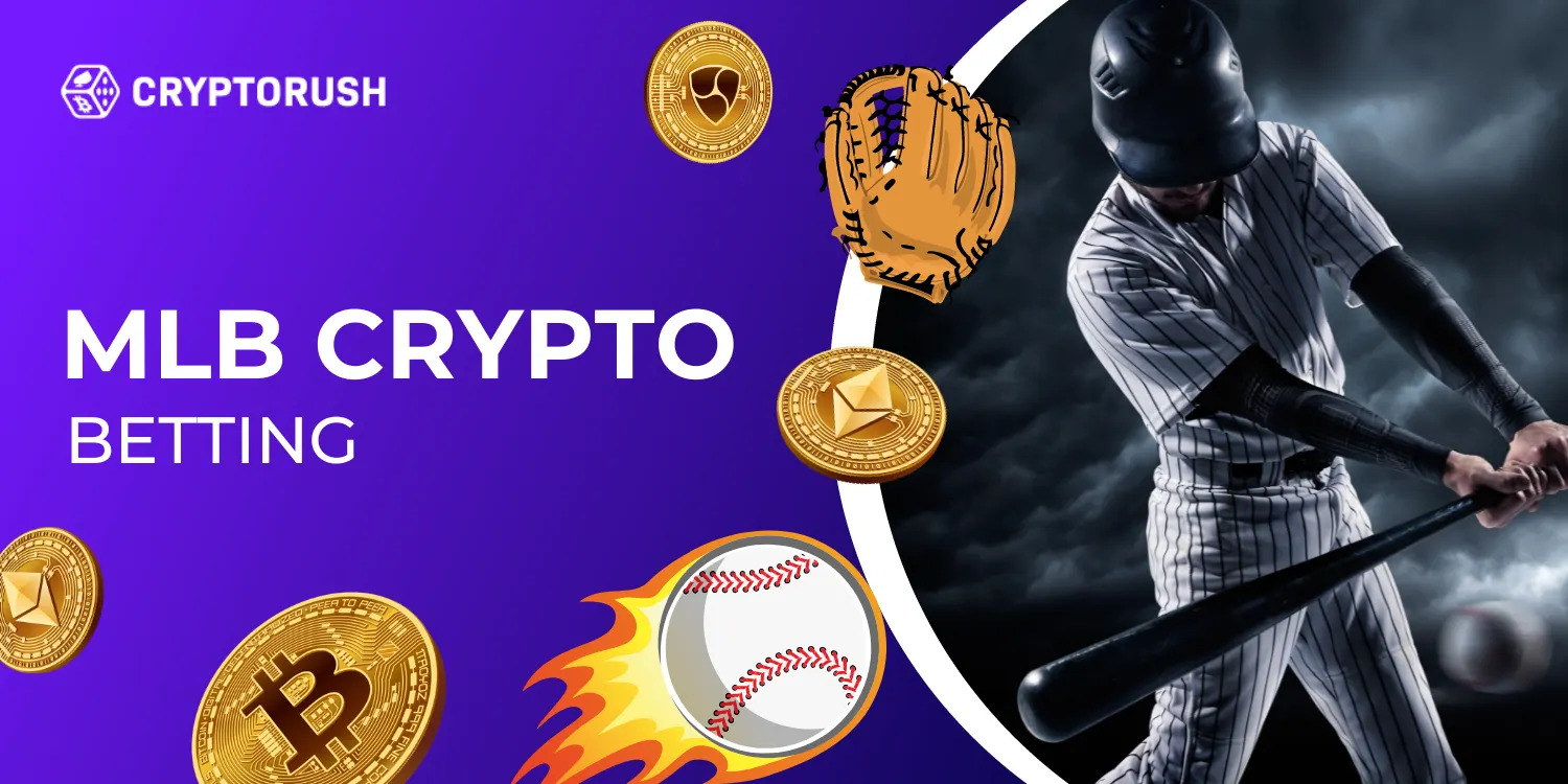 Batter swinging at baseball, highlighting MLB crypto betting platforms.