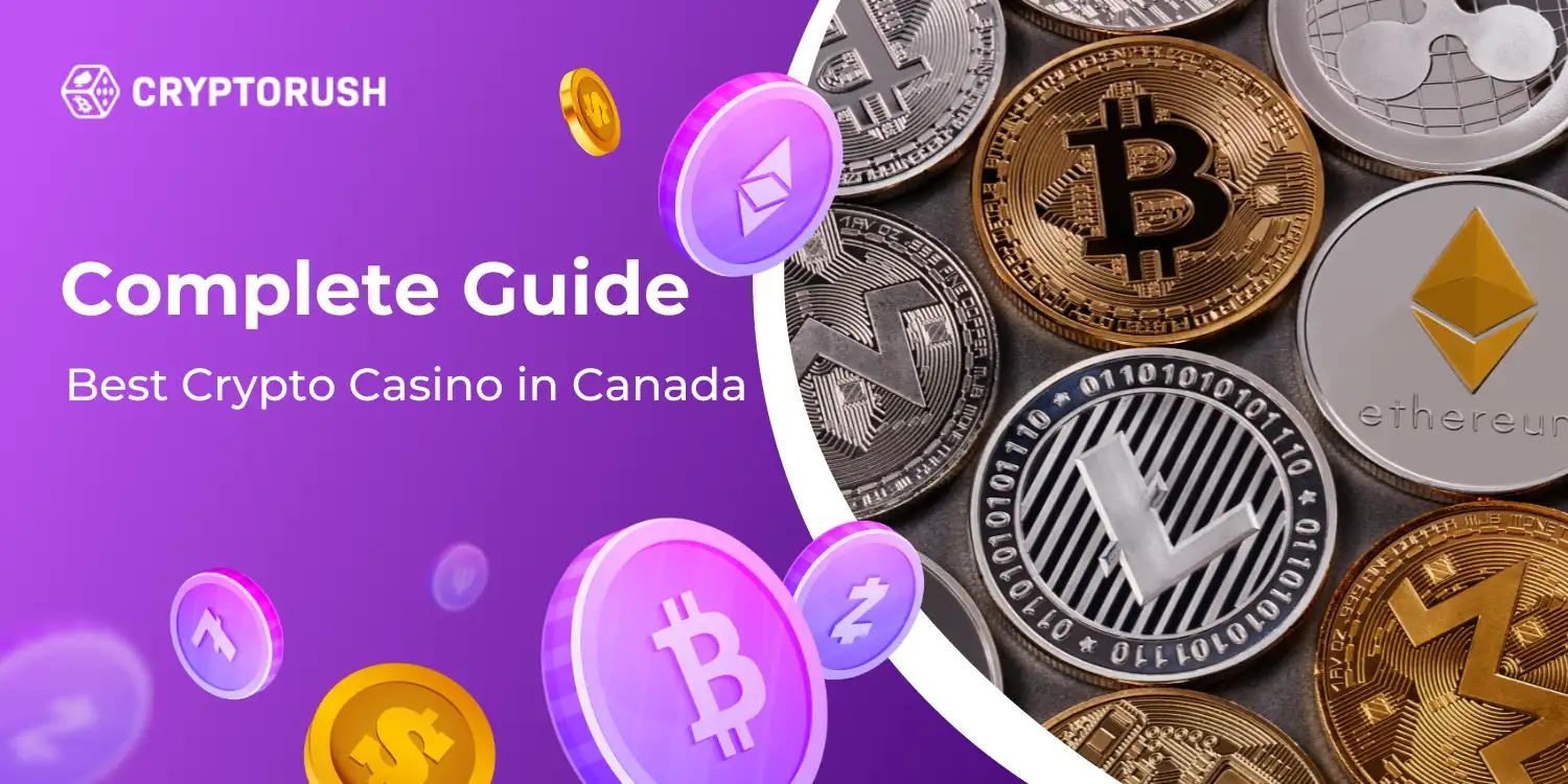 Complete Guide to Canada's Best Crypto Casino, purple theme.